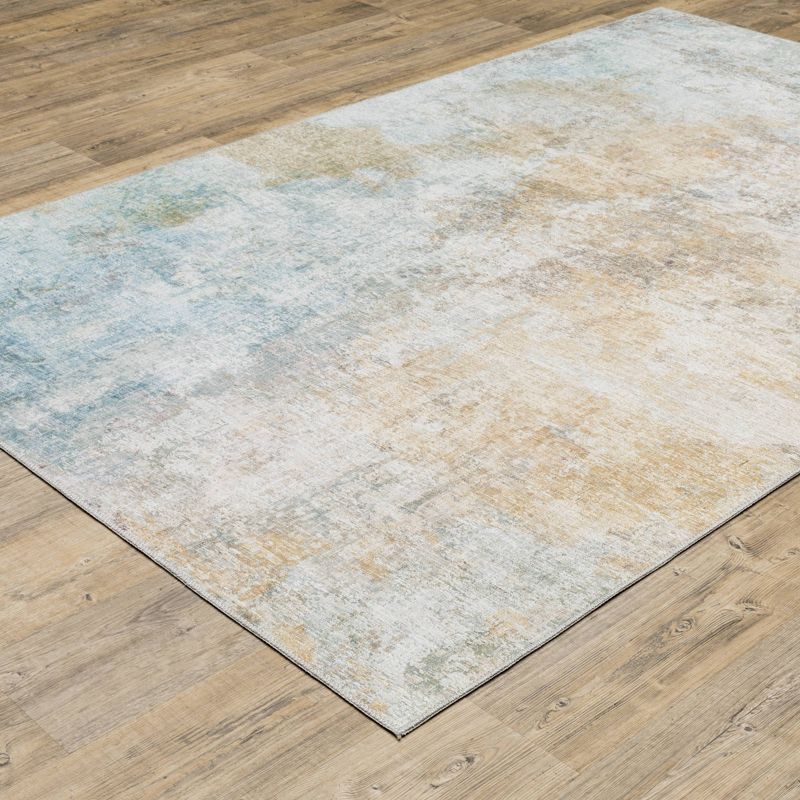 8&#39;9&#34;x12&#39; Marcel Muted Abstract Area Rug Yellow/Blue - Captiv8e Designs, 4 of 11