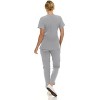 Saint Scrubs Womens 9-Pocket Medical Uniform Set- V-Neck Stretch Top with Tapered Straight Leg Pants - 2 of 4