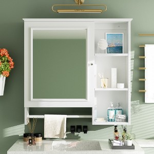 Bathroom Cabinet Wall Mounted, Medicine Cabinet with Doors & Adjustable Shelf, Over The Toilet Bathroom Storage Cabinet for Office Kitchen - 1 of 4