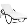 Sunlounger Set of 5 Black and cream white vidaXL - 2 of 4