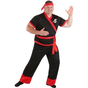 HalloweenCostumes.com 2X  Men  Plus Size Ninja Costume | Plus Size Costumes for Halloween Parties, Cosplay, and Events, White/Black/Red - 1 of 2