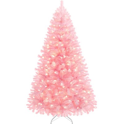 Yaheetech 4.5Ft/6Ft/7.5Ft/9Ft/12Ft Pre-lit Spruce Artificial Christmas Tree with 150 Incandescent Warm White Lights