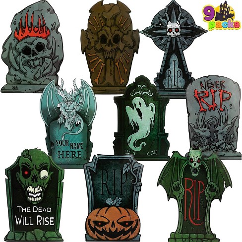 JOYIN Halloween Tombstone Yard Decorations(Pack Of 9), 17