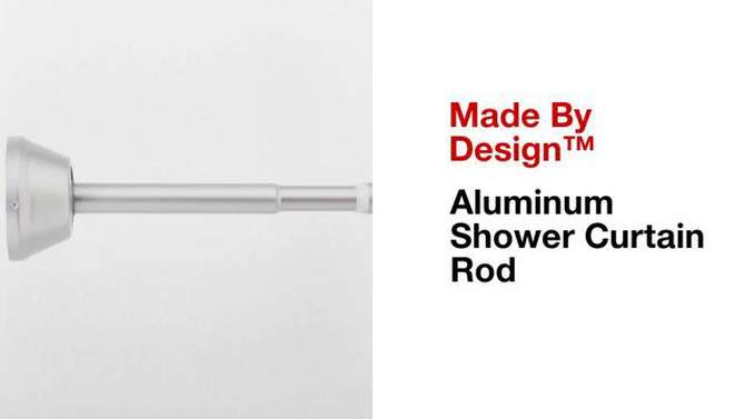 72&#34; Tapered End Cap Curved Aluminum Shower Curtain Rod Tension or Permanent Mount - Made By Design&#8482;, 2 of 7, play video