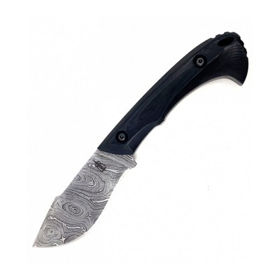 BucknBear Knives Exotic Piranha Damascus Steel Fixed-Blade Camping Knife