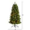 5ft. Slim Pine Artificial Christmas Tree with 200 Clear Lights & 467 Branches – Space-Saving Holiday X-Mas Glow - 2 of 4