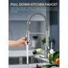 Cobbe Kitchen Faucet, Kitchen Faucet with Pull Down Sprayer, Chrome Stainless Steel Kitchen Sink Faucets for 1 or 3 Hole, Single Handle Spring Faucet - 2 of 4
