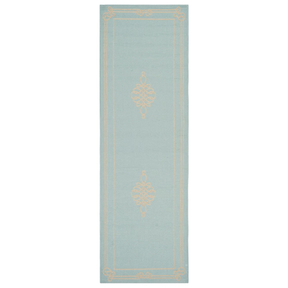 2'7in x 8'2in Rectangle Talence Patio Rug Aqua/Cream - Safavieh