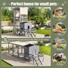 ELJGET Large Catio Outdoor Cat Enclosure,  2 Combination Wooden Cat Cage with Jumping Platforms and Cat Swing, Removable Waterproof Cover, Gray - 3 of 4