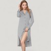 Anna-Kaci Lounge Women's Woven Stripe Long Sleeve Button Down Sleep Shirt with Lapel Collar and Curved Hem - 3 of 4