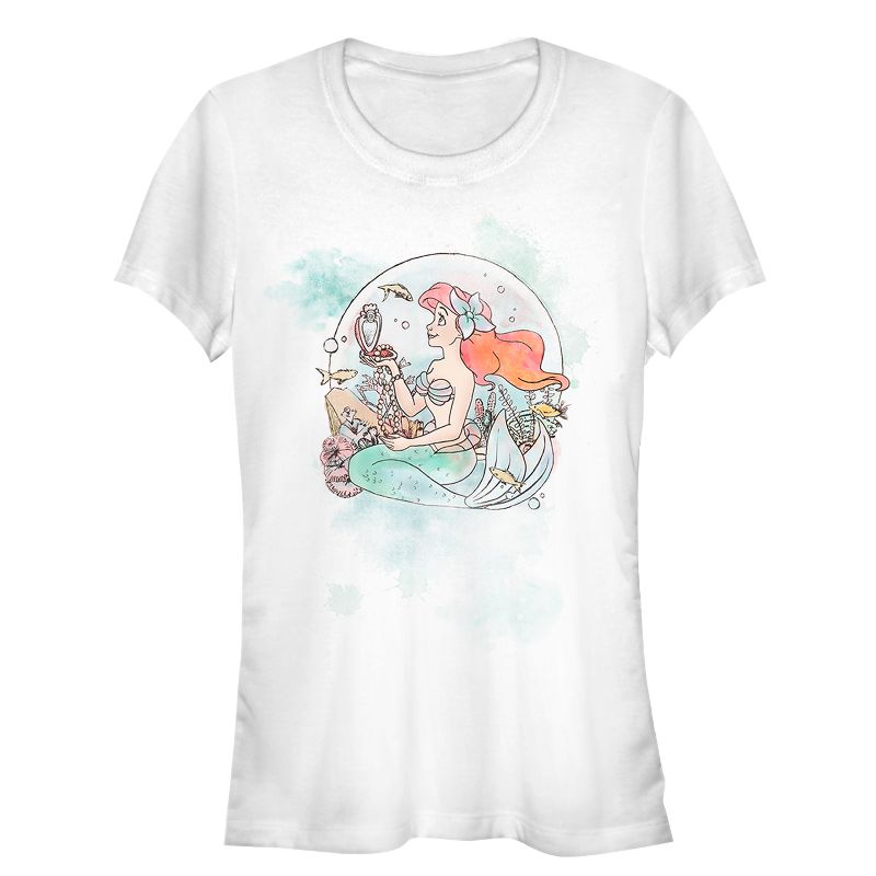 Juniors Womens The Little Mermaid Ariel's Collection T-Shirt, 1 of 4
