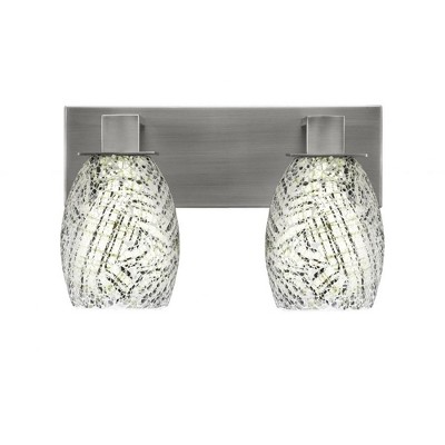 Toltec Lighting Apollo 2 - Light Vanity in  Graphite with 5" Natural Fusion Shade
