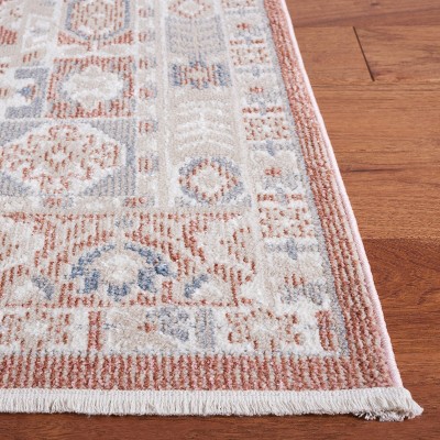 Blair Vintage Rose & Grey Hand-Knotted Synthetic Area Rug, 59"x84"