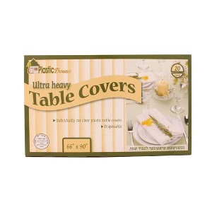 Posh Setting 66 x 90 Clear Ultra Heavy Duty Pre-cut Disposable Plastic Tablecloths - 20 count - 1 of 1
