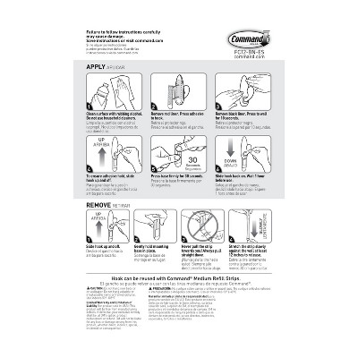 Medium Brushed Nickel Metal Wall Hooks with Adhesive Strips