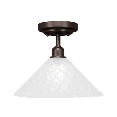 Toltec Lighting Vintage 1 - Light Flush Mount in  Dark Granite with 12" Italian Bubble Shade
