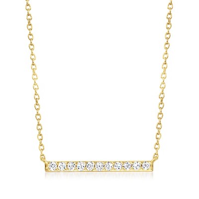 Ross-Simons 0.25 ct. t.w. Diamond Bar Necklace in 14kt Yellow Gold Size 16