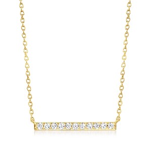 Ross-Simons 0.25 ct. t.w. Diamond Bar Necklace in 14kt Yellow Gold Size 16 - 1 of 4