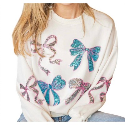 Women's Sequin Ribbons Sweater - Simply Southern