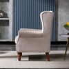 Upholstered Wingback Accent Chair with Rolled Armrest,Beige - 3 of 4