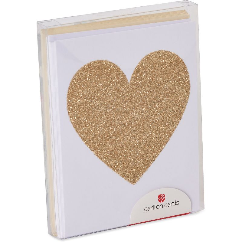 10ct Blank Cards with Envelopes Heart Gold, 5 of 7