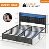 Aheaplus Platform Beds with Upholstered Headboard, Charge Station, and LED Lights - 3 of 4