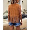 Women's Fringe Vest Cardigan Tassel Sleeveless Studded Waistcoat Jacket Party Halloween Outwear Tops - 2 of 3