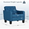 Living Room Modern Accent Chair set of 2, Upholstered Side Chair Reading Chairs with Padded Cushion, Dark Gray - 2 of 4