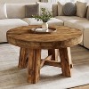 Lantine 31.5-Inch Solid Wood Coffee Table, Round Center Table with Thickened Tabletop for Living Room, Apartment, Small Space - 2 of 4