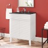 Modway 24 Inch Modern White Black Wood Bathroom Vanity with Sink and Floor Cabinet - 4 of 4