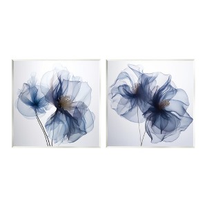 Stupell Industries Blue Modern Flowers, 12" x 12" (Set of 2) - 1 of 4