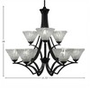 Toltec Lighting Zilo 9 - Light Chandelier in  Matte Black with 7" Italian Ice Shade - 2 of 2