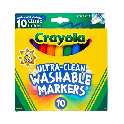 Crayola 10ct Washable Broad Line Markers - Classic Colors: School Supplies for Kids, Classroom Must Haves, Coloring Markers