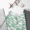 Bacati - Clouds in the City Mint//Gray set of 2 Small Side Crib Rail Guard Covers - 2 of 4