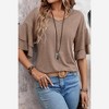Amaryllis Women’s V-Neck Short Sleeve Blouse with Layered Ruffle Sleeves Relaxed Fit - 4 of 4