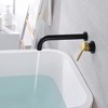 Sumerain Wall Mount Tub Faucet Bathroom Bathtub Faucet with Long Tub Filler Spout Black and Gold - 3 of 4