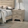 Miquell 2-Drawer Nightstand, Natural Finish, Tapered Legs, Smooth Metal Glides - 2 of 4