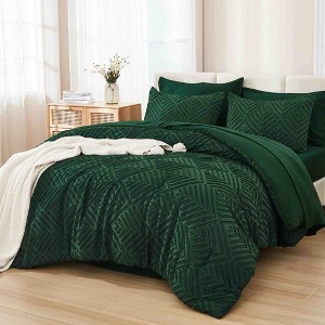 BAGOKIE 7 Pieces Tufted Bed in a Bag Comforter Set for All Season - 1 of 4