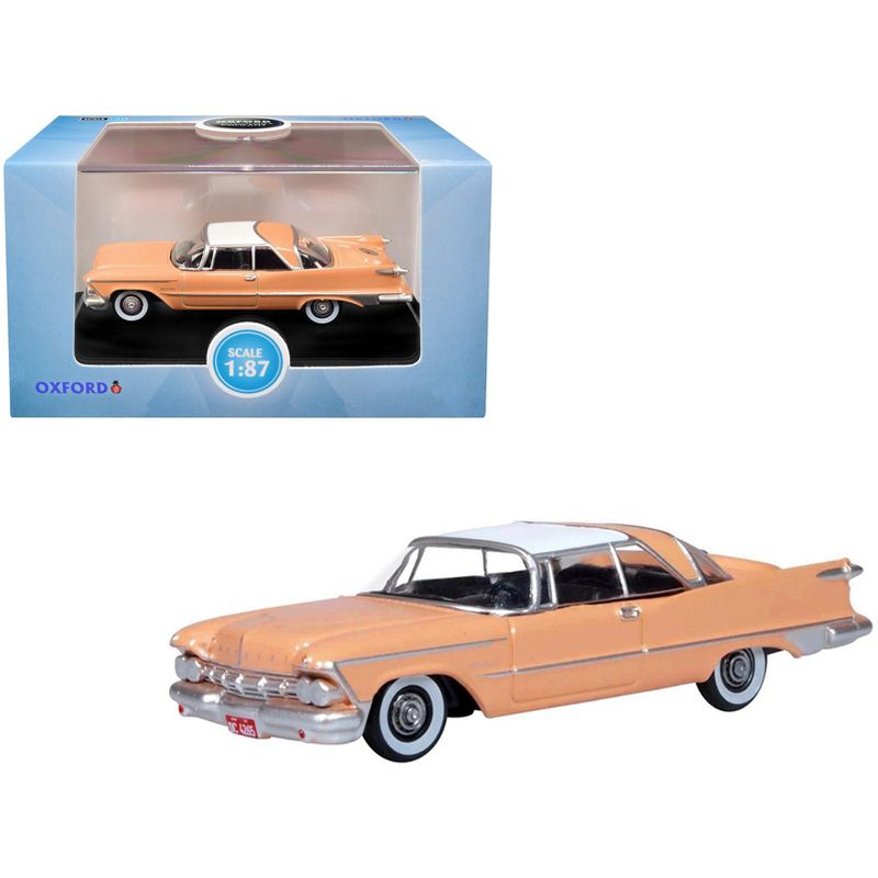 1959 Chrysler Imperial Crown 2 Door Hardtop Persian Pink with White Top 1/87 (HO) Scale Diecast Model Car by Oxford Diecast, 1 of 5
