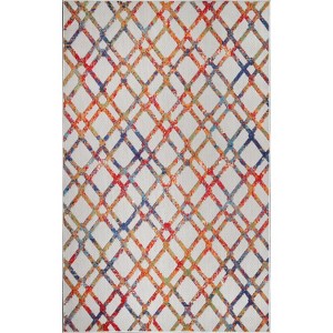 Modern Diamond Lattice Indoor Outdoor Runner or Area Rug by Blue Nile Mills - 1 of 4