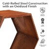Sunnydaze Indoor/Outdoor Heavy-Duty Steel Hexagon Honeycomb Fire Pit or Fireplace Firewood Log Rack Holder - 30" - Oxidized Rust Finish - 4 of 4