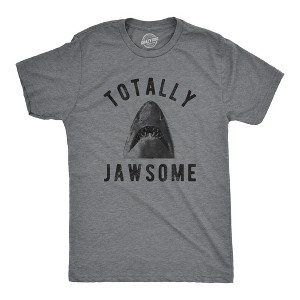 Mens Totally Jawsome Tshirt Funny Hilarious Shark Bite Graphic Novelty Tee - Crazy Dog Men's T Shirt - 1 of 4