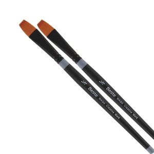 Creative Mark Beste Golden Taklon Wash 1/2" - 2 Pack Artist Brush, Professional Watercolor Brushes, For Acrylic Painting, Short Handle, Sharp Edges, - 1 of 4