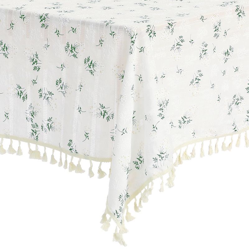 Unique Bargains Cotton Linen Flower Dining Room Gathering Rectangle Tablecloth 1 Pc, 4 of 6