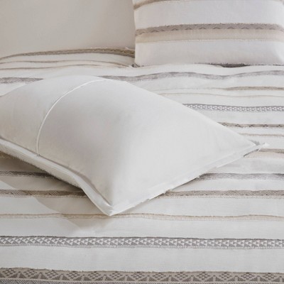 Neutral Clipped Jacquard King/Cal King Duvet Cover Set