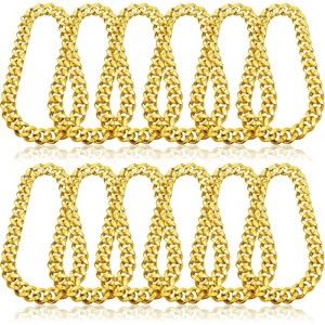 12-Pack Fake Gold Hip Hop Chains - 32" Halloween Rapper Costume Necklaces for Men & Women - 1 of 4