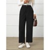 Women's Corduroy Straight Leg Elastic Back Waist Long Pants Summer Fall Casual Wide Leg Solid Color Comfortable Trousers with Pockets - 3 of 4