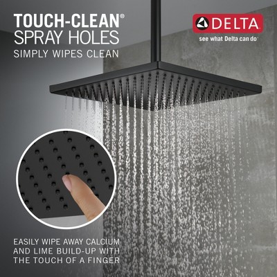 Matte Black Square Metal Ceiling Mount Rain Shower Head
