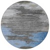 Denim Blue And Gray Abstract Washable Indoor Outdoor Area Rug - 4 of 4