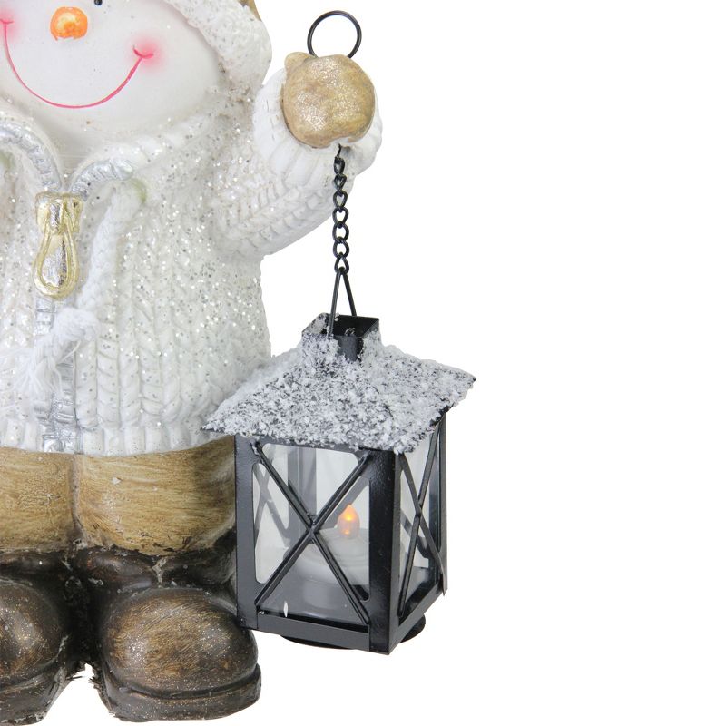 Northlight 18" Brown Santa and Snowman with Lanterns Christmas Figurine, 2 of 6